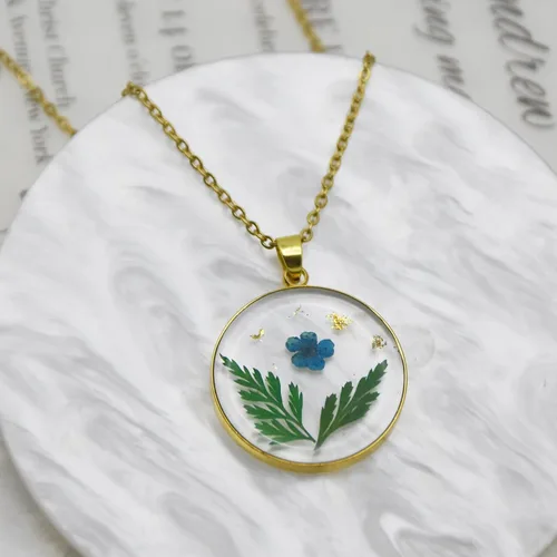 Miniatura 24 de Pressed Flower Necklace Gift for Women Personalized Handmade Necklaces Birth Flower Necklace