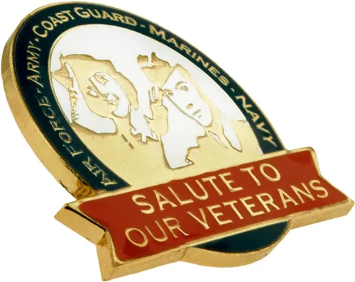 Miniatura 59 de PinMart Pin de veterano – Pin patriótico americano de solapa o sombrero – Orgulloso de ser retirado ejército, marina, fuerza aérea o cuerpo