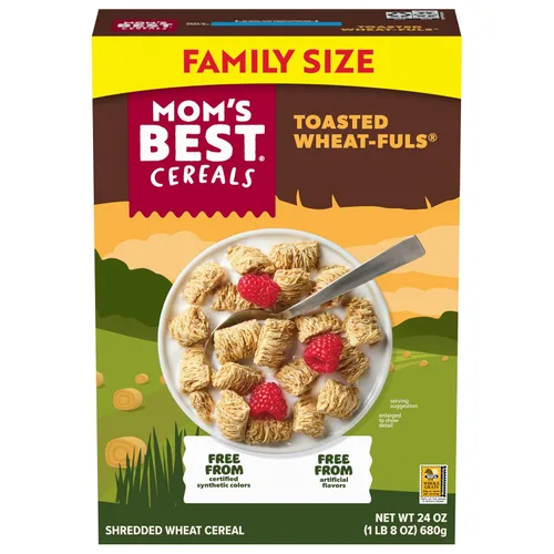 Mom's Best Cereal con sabor a trigo tostado, sin jarabe de maíz de alta fructosa, caja de 23 onzas (paquete de 12)