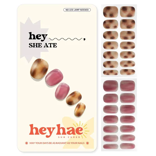 Miniatura 14 de Heyhae Paquete surtido de tiras de uñas de gel semicuradas (paquete de 4) No necesita lámpara LED Fácil de aplicar y quitar, calidad de salón