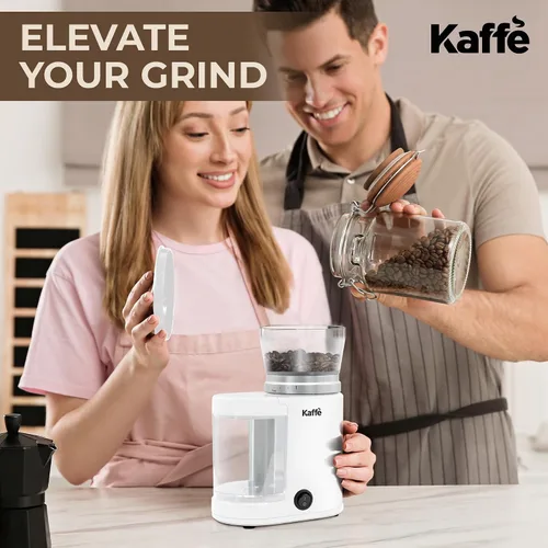 Miniatura 7 de Kaffe - Molinillo eléctrico de café con rebabas (5.5 onzas) con ajustes de grosor ajustables, rebabas planas, [nuevo motor mejorado], molinillo