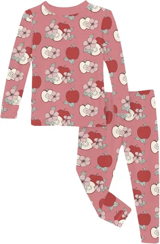 Miniatura 103 de KicKee Pants Conjunto de pijama de manga larga con estampado de piezas