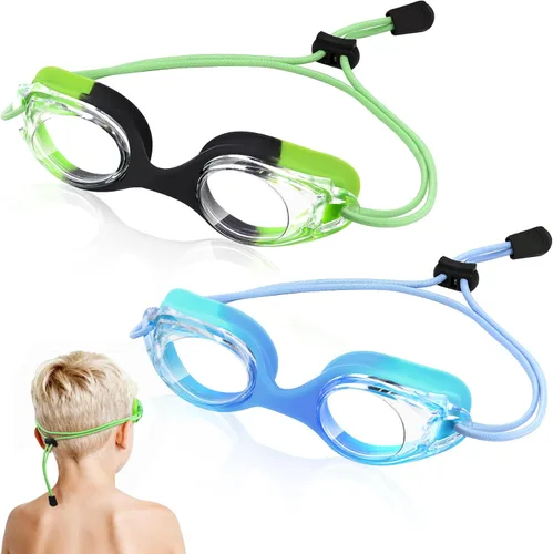 Miniatura 11 de Vvinca Gafas de natación para niños con correa elástica, sin fugas, antivaho, gafas para niños pequeños con ajuste rápido, edades 3-14 02-rosa