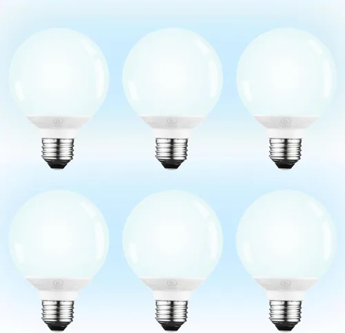 TORCHSTAR Bombillas LED G25, equivalente a 5 W y 40 W, bombillas regulables de 450 lúmenes, luz diurna de 5000 K, bombilla decorativa con base E26,