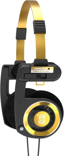 Koss Porta Pro Edición Limitada Auriculares de Diadema Oro Negro, Micrófono en Línea, Control de Volumen y Control Remoto Táctil, Incluye Estuche