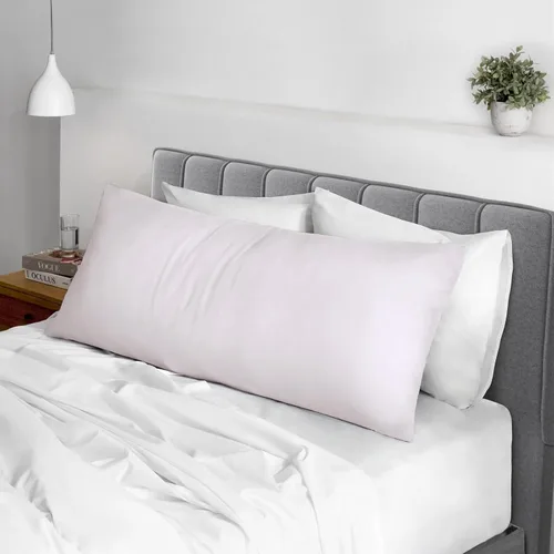 Miniatura 106 de Pizuna Juego de 2 fundas de almohada de 100 % algodón puro, tamaño estándar, color blanco, lujosas fundas de almohada de 400 hilos de satén