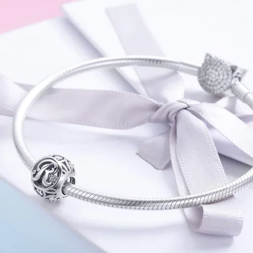 Miniatura 3 de Plata de ley 925 con piedras cúbicas, opciones completas de regalo de la A Z, cuentas de letras del alfabeto para pulseras europeas Pandora