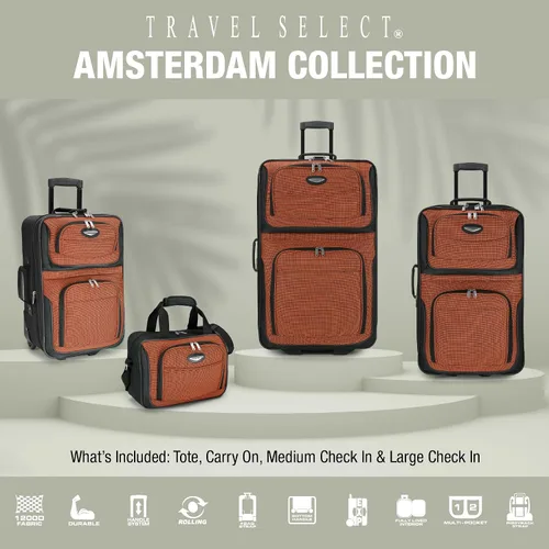 Miniatura 4 de Travel Select Amsterdam Equipaje vertical ampliable rodable, Borgoña