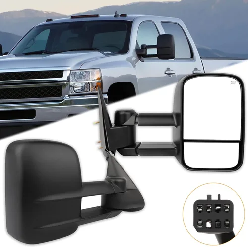 Miniatura 14 de Juego de montaje de espejos laterales Compatible con 1987-2002 para Jeep Wrangler con puerta media, plegable manual, espejo negro manual texturizado
