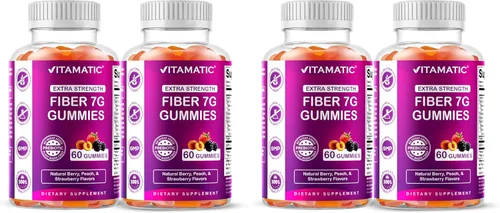 Miniatura 11 de Vitamatic Gomitas de fibra prebiótica para adultos – 7g de fibra por porción – 60 gomitas a base de pectina de fuerza extra, sin azúcar añadida