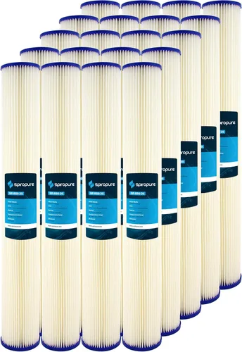 Miniatura 19 de SpiroPure SP-R1 10x2.5 Cartucho de filtro de agua de sedimento de poliéster plisado de 1 micrón SPC-25-1001 (caja de 24)