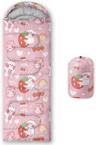 Miniatura 23 de QOOMO - Saco de Dormir para Acampar, para 3 Estaciones, Clima Cálido y Fresco, Ligero, Resistente al Agua, para Adultos y Niños, Equipo de Camping