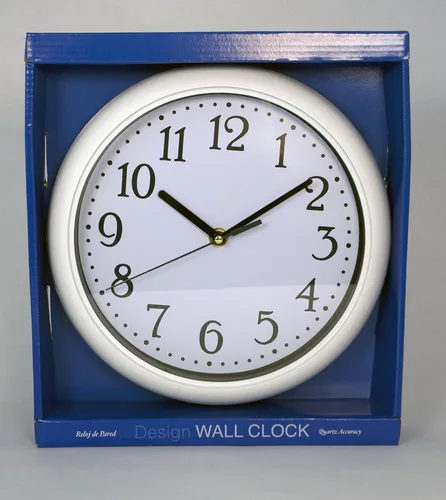 Miniatura 2 de Uniware® Reloj de pared, 10 x 10 x 1.7 pulgadas, pequeño (blanco)