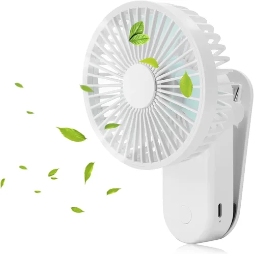 Miniatura 5 de Mini ventilador de escritorio portátil con clip, 2400 mAh, recargable, USB, funciona con pilas, con imán, color azul rey