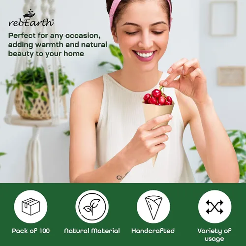 Miniatura 6 de rebEarth Conos de madera desechables – Conos resistentes al calor para charcutería, aperitivos y aperitivos – Conos de madera de pino