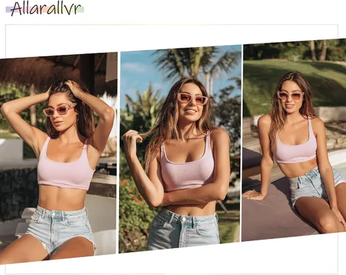 Miniatura 2 de Allarallvr Lentes de sol rectangulares para mujer, estilo retro de los años 90, Y2K, clásicos, vintage, cuadrados, AR82037