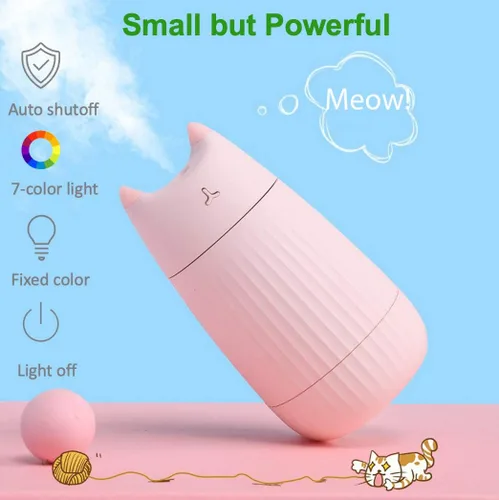 Miniatura 4 de Mini humidificador portátil de niebla fría con USB mejorado y lindo, para niños, bebé, guardería, dormitorio, oficina, automóvil, escritorio, 7