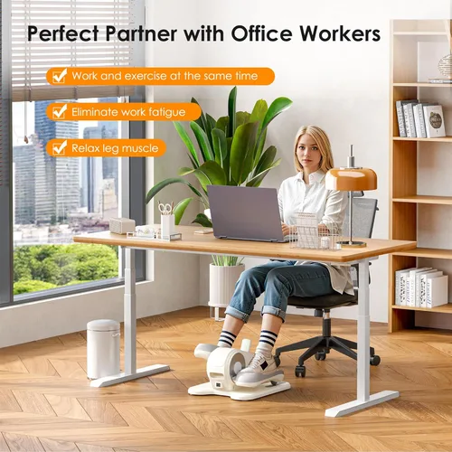 Miniatura 3 de Máquina elíptica para debajo del escritorio, mini ejercitador elíptico de piernas con control remoto, 12 velocidades de nivel, silenciosa y portátil