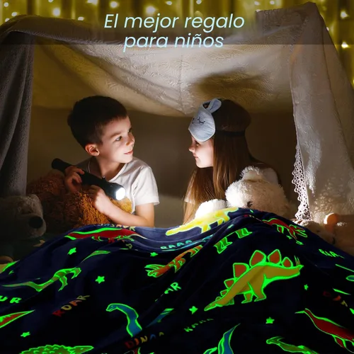 Miniatura 2 de Regalos de dinosaurios juguetes para niños y niñas, manta de dinosaurio que brilla en la oscuridad, el mejor regalo de Navidad, cumpleaños, San