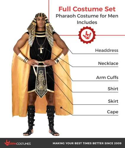 Miniatura 2 de Morph Hombres del traje egipcio, disfraz del faraón, disfraces egipcios de Halloween para adultos