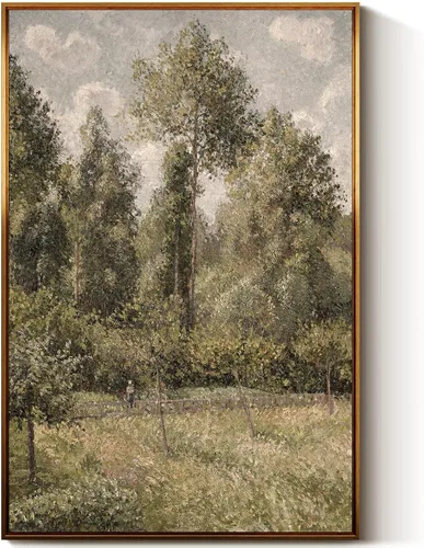 Miniatura 79 de InSimSea Arte de Pared en Lienzo Vintage con Marco Dorado Dama del Siglo XVII en Vestido Blanco Tono Oscuro 12 x 16 pulgadas, Retrato Melancólico