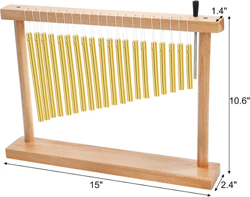 Miniatura 2 de 20-NOTE - Campanilla de viento de una hilera, instrumento de percusión musical de 20 barras con mazo para decoración de aula, oficina, regalo
