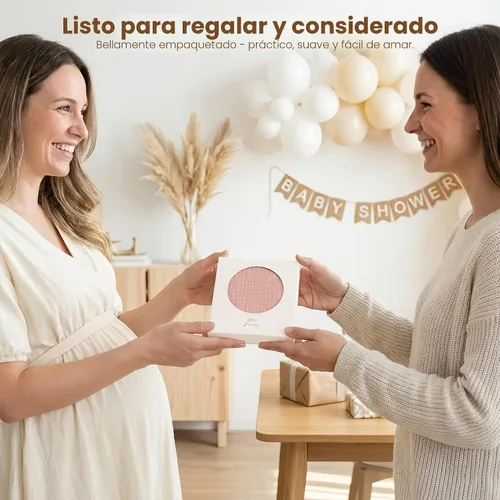 Miniatura 4 de Konssy Baberos de Muselina para Bebé para Niñas – Baberos Suaves de 100% Algodón para Babear, Ribete de Volantes para Recién Nacidos y Niños Rosa
