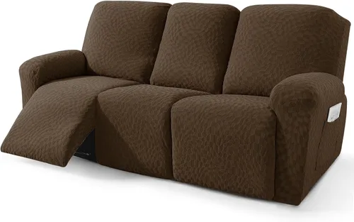 Miniatura 10 de ZNSAYOTX 2026 Funda elástica para sillón reclinable de 3 piezas (61 cm-94 cm) Fundas súper suaves para silla reclinable con bolsillo grande y lazos