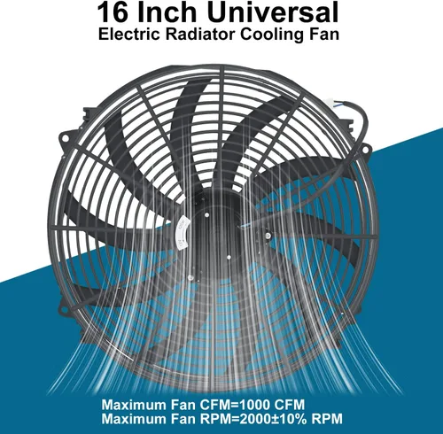 Miniatura 7 de Ventilador eléctrico universal delgado de 17,8 cm, tire/empuje para radiador, 12V 80W con kit de montaje