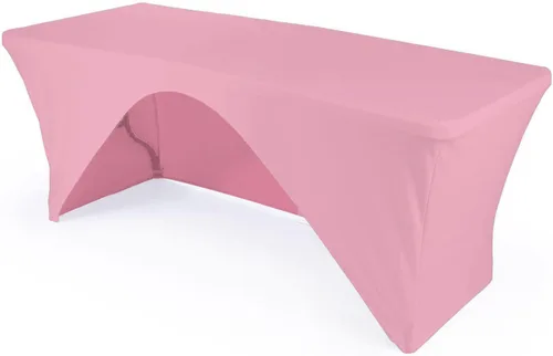 Miniatura 16 de LA Linen Mantel de elastano con respaldo abierto para mesa rectangular de 6 pies, 72 x 30 x 30 pulgadas, color negro