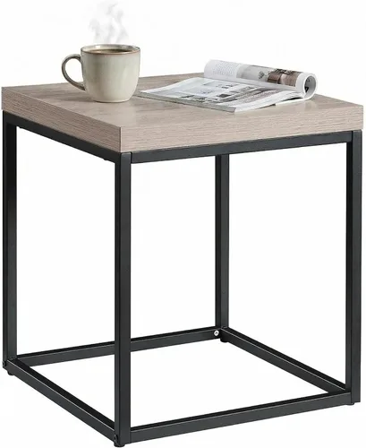 Miniatura 6 de CENSI - Mesa auxiliar/mesa auxiliar de roble lavado gris de 18 pulgadas Extra Thick 1.6" Honey-comb Wood Top, Sofa Table, Modern Industrial, Roble