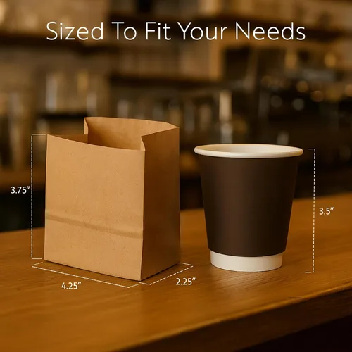 Miniatura 2 de Restaurantware Kraft Snack Bag 100 unidades 4.25 x 2.5 x 3.75 pulgadas Mini Snack Bag Rectangular Papel Embalaje Kraft