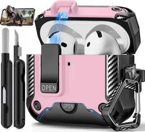 Miniatura 41 de Funda para AirPods Pro de 2 generación con soporte para teléfono, diseño de interruptor automático de protección completa contra caídas con kit