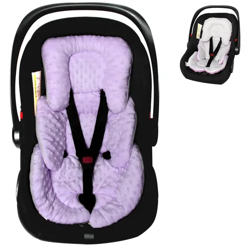 Miniatura 8 de Inserto para asiento de automóvil infantil, cojín reversible 2 en 1 para asiento de automóvil para recién nacido, soporte para la cabeza y el Negro