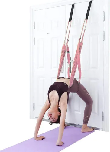 Miniatura 7 de Correa de estiramiento de yoga, fitness, estirador de piernas ajustable, entrenador de asistencia para flexión de espalda, mejora la flexibilidad