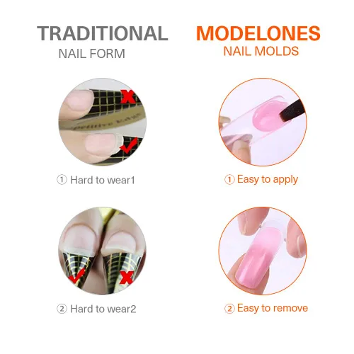 Miniatura 6 de MODELONES Gel de extensión de poli con forma de uñas duales, 120 unidades, uñas de ataúd transparentes, puntas de uñas de bailarina