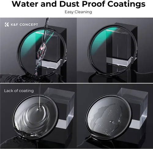 Miniatura 5 de K&F CONCEPT Filtro de difusión negra de 1/4 de 2.835 in con efecto cinematográfico de niebla impermeable con 24 recubrimientos multicapa