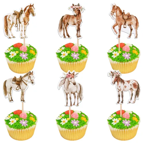 Miniatura 18 de 36 piezas de decoración para cupcakes de animales de la jungla, león, mono, cebra, hipopótamo, jirafa, elefante, temática de bosque, púas