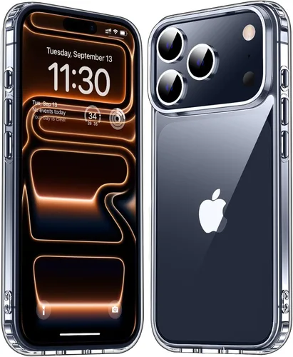 Miniatura 10 de MOZOTER Funda transparente para iPhone 15 Pro, antiamarilleo, protección contra caídas de grado militar, a prueba de golpes, funda delgada