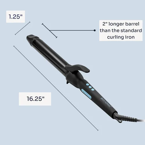Miniatura 10 de Bio Ionic Rizador de Cilindro Largo, Rizador de Pelo con Tecnología de Calor Húmedo y NanoIónico MX, Varita Rizador Versátil Negro