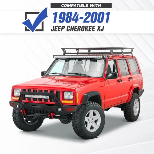 Miniatura 2 de Parachoques delanteros y traseros para Cherokee XJ compatibles con Cherokee XJ 1984-2001 (2/4 puertas) parachoques todoterreno con placa