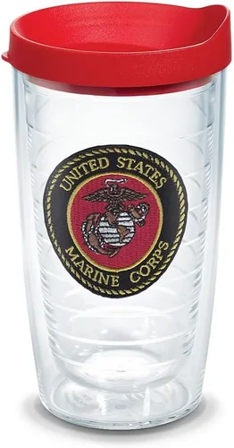 Tervis Vaso aislado de doble pared con logotipo de los Marines fabricado en Estados Unidos mantiene las bebidas frías y calientes, 16 onzas, clásico
