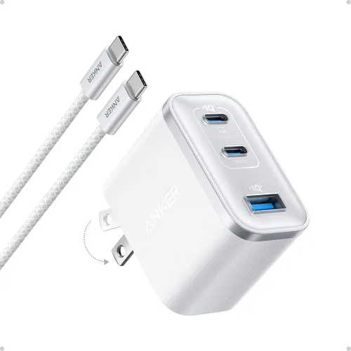 Miniatura 7 de Anker Cargador nano, salida ultrarrápida de 70 W, bloque de cargador USB C de 3 puertos, carga rápida, compacto y elegante, para iPhone serie 17/16