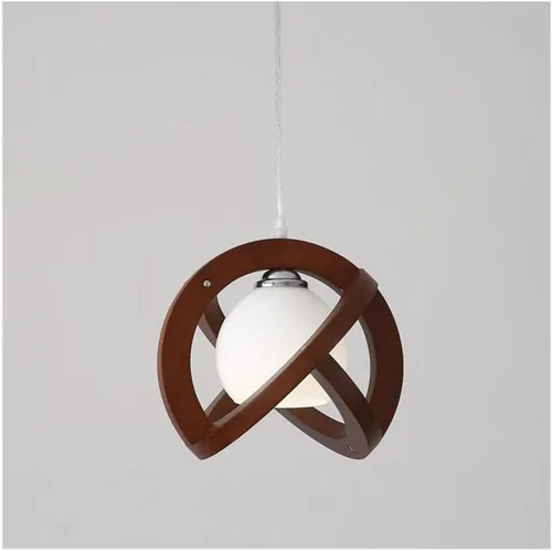 Miniatura 8 de Lámpara colgante de madera estilo rústico retro con globo de vidrio blanco, lámpara colgante Celing para cocina, isla, comedor, dormitorio, pasillo