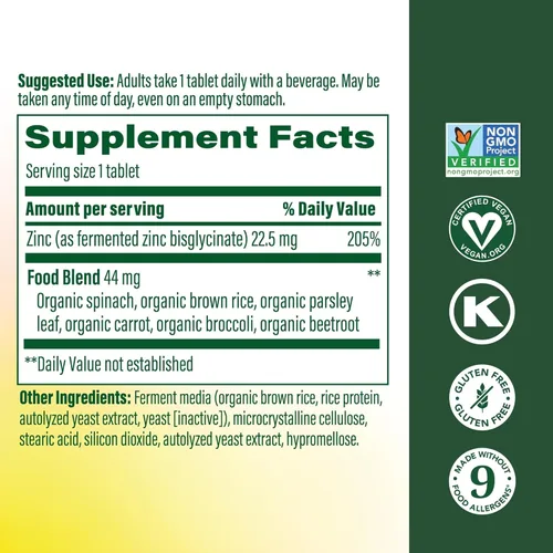 Miniatura 2 de Suplementos de zinc MegaFood para mujeres y hombres - Suplemento vegano de apoyo inmunológico con 22.5 mg de zinc fermentado de alta potencia