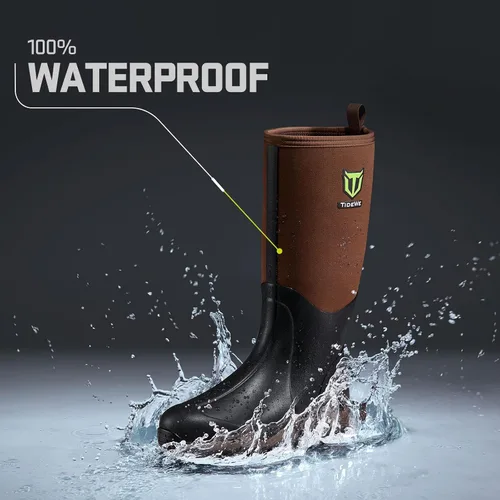 Miniatura 2 de TIDEWE Botas de Neopreno de Goma para Hombres y Mujeres, Botas de Neopreno Impermeables Resistentes de 6mm, Botas de Lluvia Botas de Caza Botas