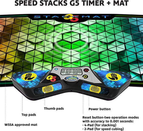 Miniatura 4 de Speed Stacks G5 Stackmat (Temporizador y Alfombrilla) Precisión hasta 0.001 Segundos, Baterías Incluidas Aprobado por las asociaciones