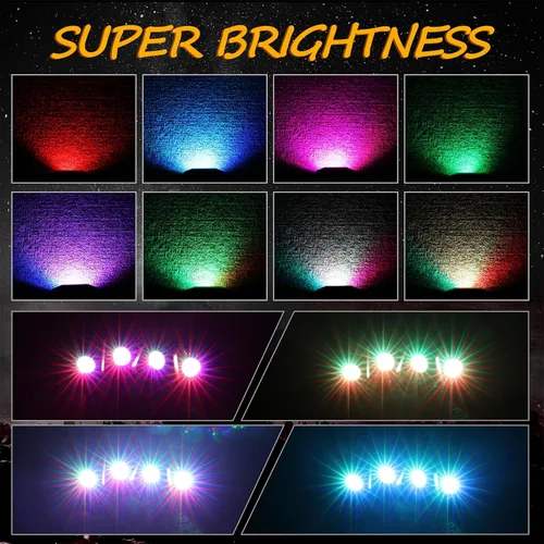 Miniatura 7 de Niwaker - Kits de luces de roca RGB, 4 cápsulas de luces LED RGB con control Bluetooth, luces LED de neón multicolor para camiones, ATV, UTV, SUV