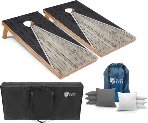 Miniatura 41 de Tailgating Pros Juego de tablero de Cornhole ligero con diseño piramidal con bolsas de frijoles y estuche de transporte, juego de cornhole