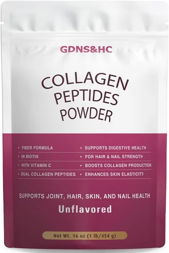 GDNS&HC Polvo de péptido de colágeno, sin sabor (colágeno de 16 onzas). Este suplemento de colágeno soluble instantáneo está formulado para mejorar